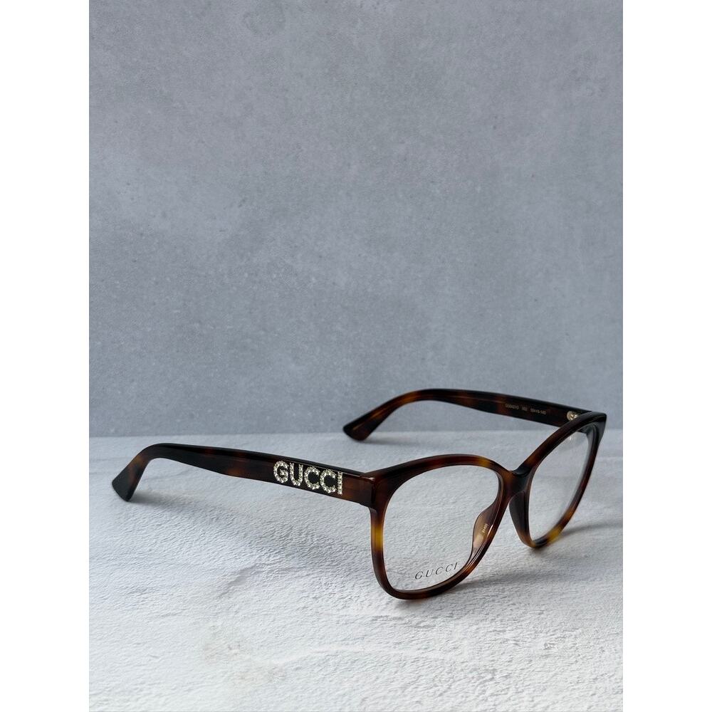 NEW Gucci GG0421O Cat Eye Eyeglasses Frames in Havana Brown - Picture 5 of 6